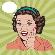 happy woman commercial retro clipart illustration N3