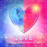 Heart Happy Valentine's Day Card in Polygonal Style N3
