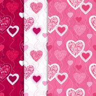 Seamless patterns with hearts