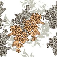 Beautiful seamless vector background with flowers
