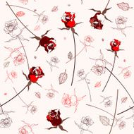 Beautiful seamless rose pattern