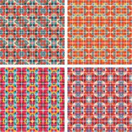 Four Abstract Geometric Backgrounds - Seamless Vector Patterns