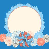 Greeting card with hand-drawn flowers N4