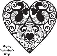 Vector Valentine&#039;s day lacy paper heart greeting card N14