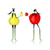 Pear and apple type of female figure