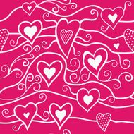 Romantic seamless pattern with hearts N16