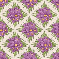 Seamless floral pattern with crocus