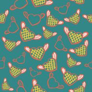 Romantic seamless pattern with hearts N22