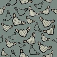 Romantic seamless pattern with hearts N24