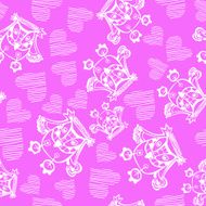 Romantic seamless pattern with owl and heart Valentine&#039;s day te N2