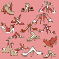 set of different women shoes