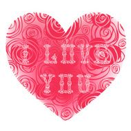 Vintage card for Valentine&#039;s Day with hearts N2
