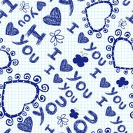 Romantic seamless pattern with hearts N41
