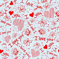Romantic seamless pattern with hearts N45
