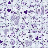 Romantic seamless pattern with hearts N46