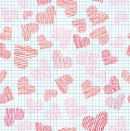 Romantic seamless pattern with hearts N47