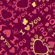 Romantic seamless pattern with hearts N54