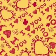 Romantic seamless pattern with hearts N55