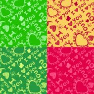 Romantic seamless patterns Valentine&#039;s day textures