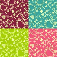 Romantic seamless patterns Valentine&#039;s day textures N2