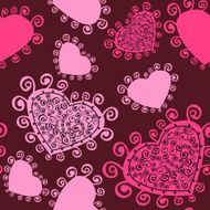 Romantic seamless pattern with hearts N76