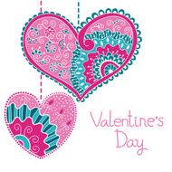 Decorative card with hearts for Valentine day