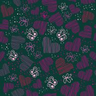 Romantic seamless pattern with hearts N90