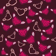 Romantic seamless pattern with hearts N102