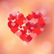 St Valentines greeting card with heart shapes