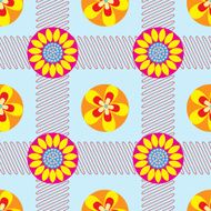 Vector color floral seamless pattern Flowers in order N4