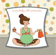 baby announcement card with pregnant woman N3