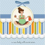 baby announcement card with pregnant woman N4