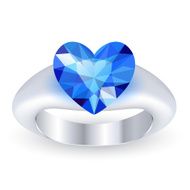 Ring with gemstone heart shaped