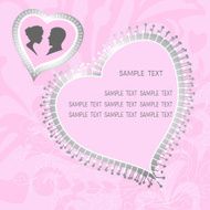 Grunge floral ornament and heart valentine