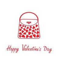 Love bag with hearts Happy Valentines Day card