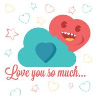 Vector &quot;Love You So Much&quot; Valentine&#039;s Day Illustration