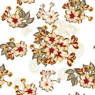 Seamless wallpaper pattern with flowers