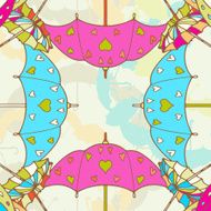 Background with colorful umbrellas