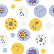 Abstract Cute Background Flower Seamless Pattern Vector Illustr