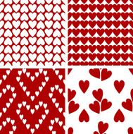 Valentine&#039;s Day red and white retro backgrounds set
