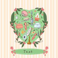 Retro female things template design vector set