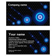 Black Business Card with Blue Circles