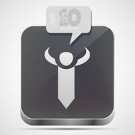 Vector tie app icon with gray bubble speech Eps10