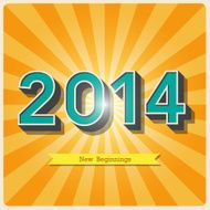 Happy new year retro poster