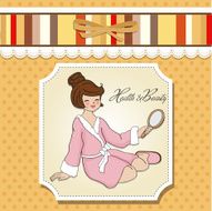 spa lady who looks into a mirror N2