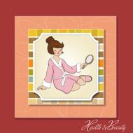 spa lady who looks into a mirror N3