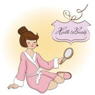 spa lady who looks into a mirror N4