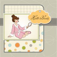 spa lady who looks into a mirror N6