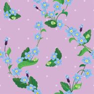 Seamless pattern with beautiful flowers - forget me not