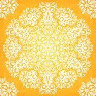 Ornate vintage yellow lacy seamless pattern